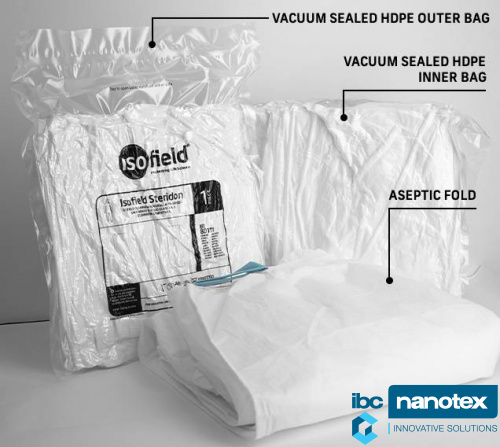 Isofield Steridon – sterilni kombinezon za čiste sobe za čiste sobe IBC NANOTEX