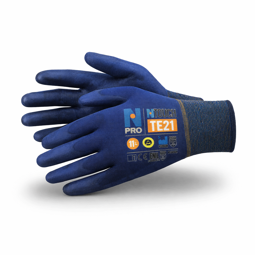 Antistatičke zaptitne pletene rukavice bez premaza TE21 Npro Ntouch
