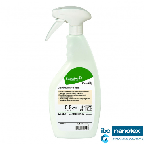 Dezinfekciono sredstvo sa efektom čišćenja Oxivir Excel Foam 750ml za čiste sobe i sterilnu proizvodnju IBC Nanotex