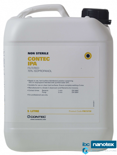 Nesterilni alkohol IPA 70% Contec 5 lit za čiste sobe i sterilnu proizvodnju IBC Nanotex
