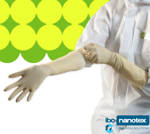 Isofield Stellar – sterilne lateks rukavice za čiste sobe (400 mm) Isofield za čiste sobe  IBC Nanotex