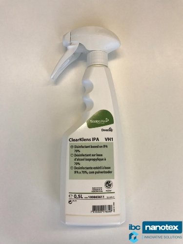 Dezinfekciono sredstvo ClearKlens 70% IPA 500ml za čiste sobe i sterilnu proizvodnju IBC Nanotex